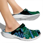 Tulane Green Wave Clogs – Customized Checkered Streaks Green Black 1