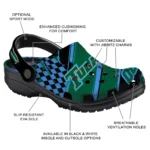 Tulane Green Wave Clogs – Customized Checkered Streaks Green Black 1