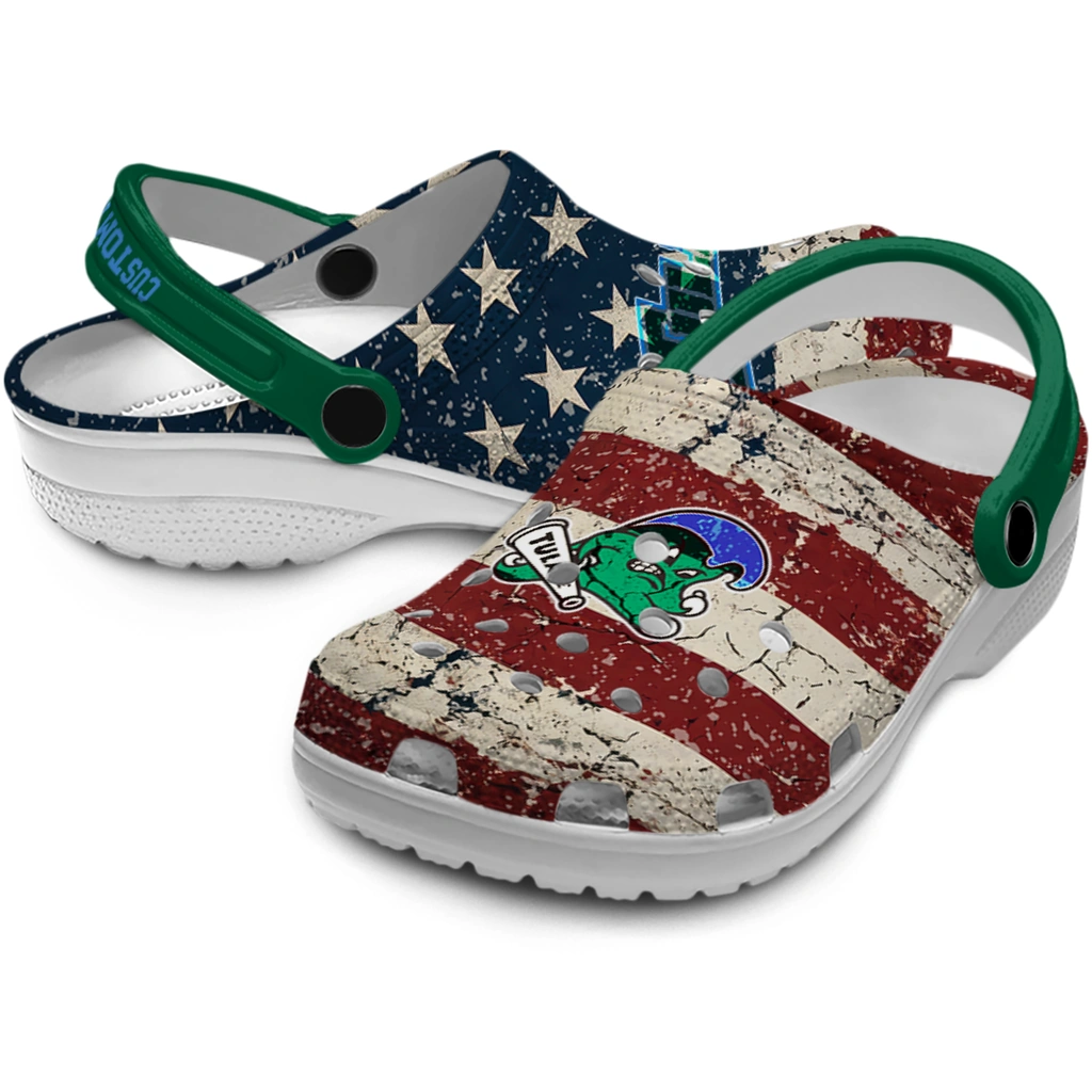 tulane-green-wave-clog-personalized-distressed-stripes-green-red-blue-high-quality.webp