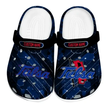 Tulsa Golden Hurricane Clogs - Customized Circuit Geometry Blue Black