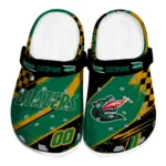 UAB Blazers Clogs – Personalized Checkered Streaks Green Black 1