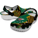 UAB Blazers Clogs – Personalized Checkered Streaks Green Black 1