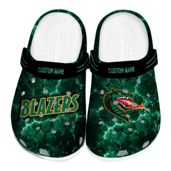 UAB Blazers Clogs - Customized Cracked Energy Green Black