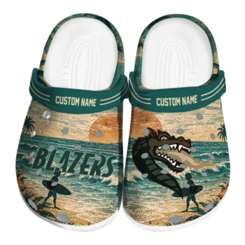 UAB Blazers Clogs - Customized Wave Scene Fir Green