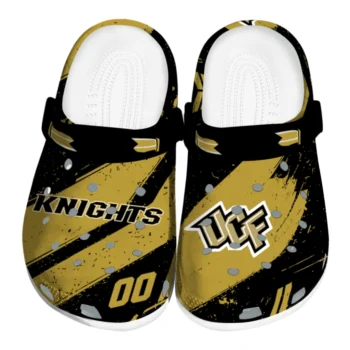 UCF Knights Clogs - Custom Checkered Streaks Gold Black