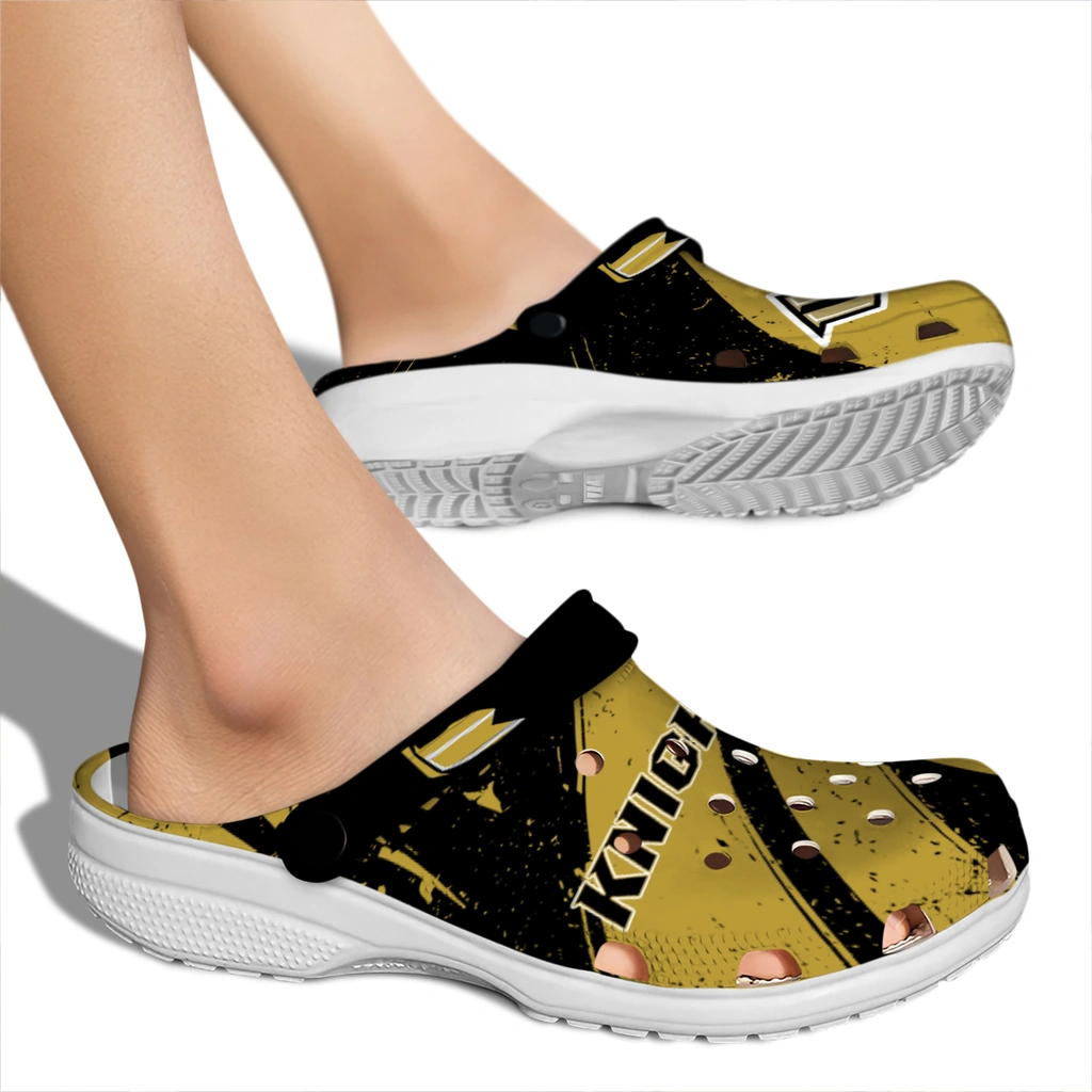 ucf-knights-clog-custom-checkered-streaks-gold-black-fashion-forward.webp