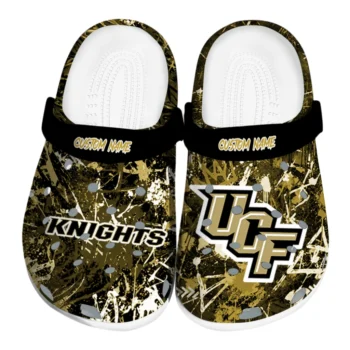 UCF Knights Clogs - Custom Graffiti Burst Gold Black
