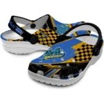 UCLA Bruins Clogs – Customized Checkered Streaks Blue Black 1