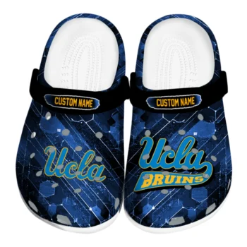 UCLA Bruins Clogs - Personalized Circuit Geometry Blue Black
