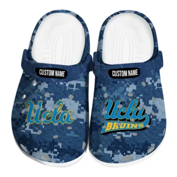 UCLA Bruins Clogs - Personalized Digital Camo Blue