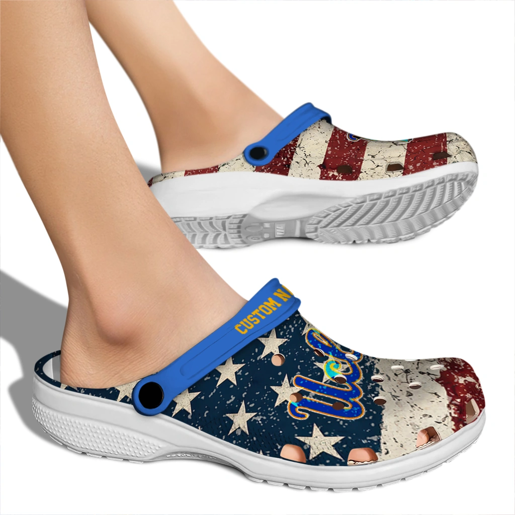 ucla-bruins-clog-personalized-distressed-stripes-blue-red-blue-fashion-forward.webp