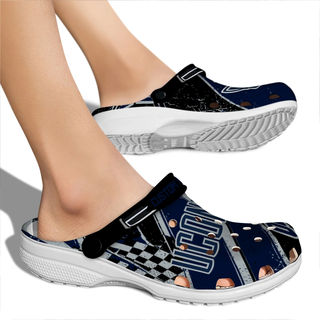 UConn Huskies Clogs - Customized Circuit Geometry Blue Black 2