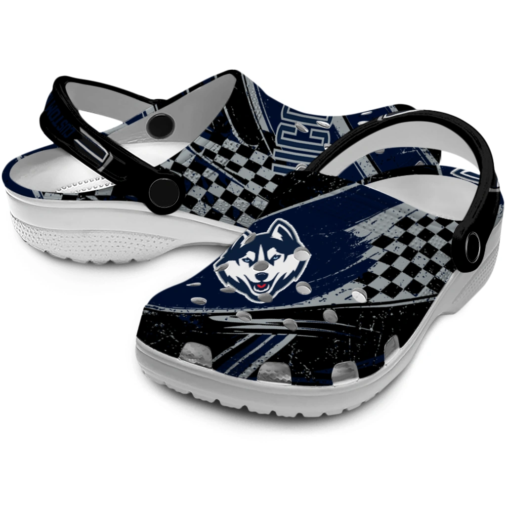 UConn Huskies Clogs - Customized Circuit Geometry Blue Black 3