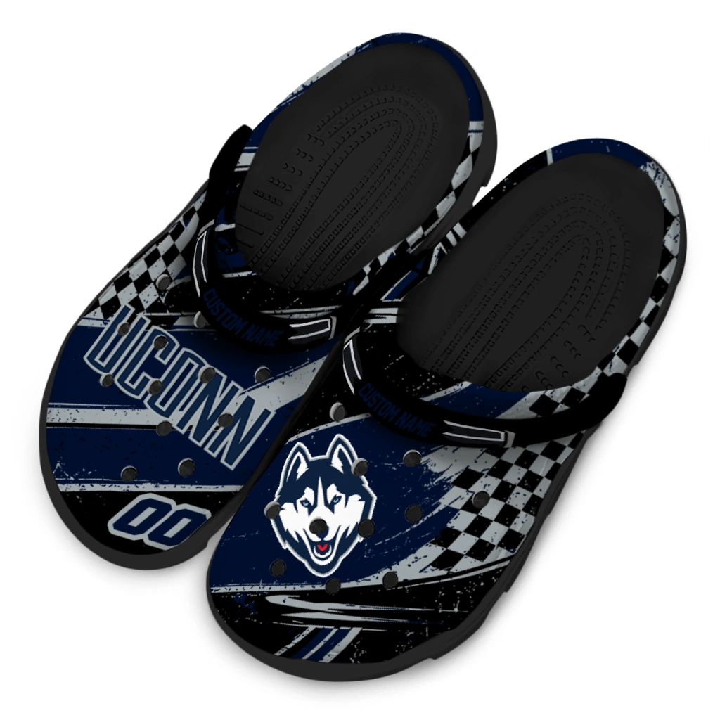 UConn Huskies Clogs - Customized Circuit Geometry Blue Black 4