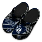 UConn Huskies Clogs – Custom Checkered Streaks Blue Black 1