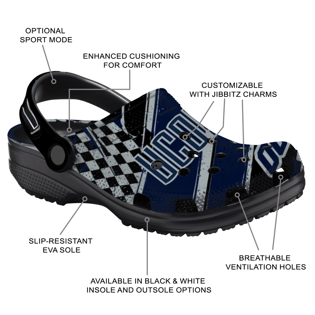 UConn Huskies Clogs - Customized Circuit Geometry Blue Black 5