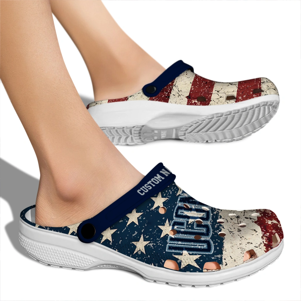 uconn-huskies-clog-customized-distressed-stripes-blue-red-blue-fashion-forward.webp