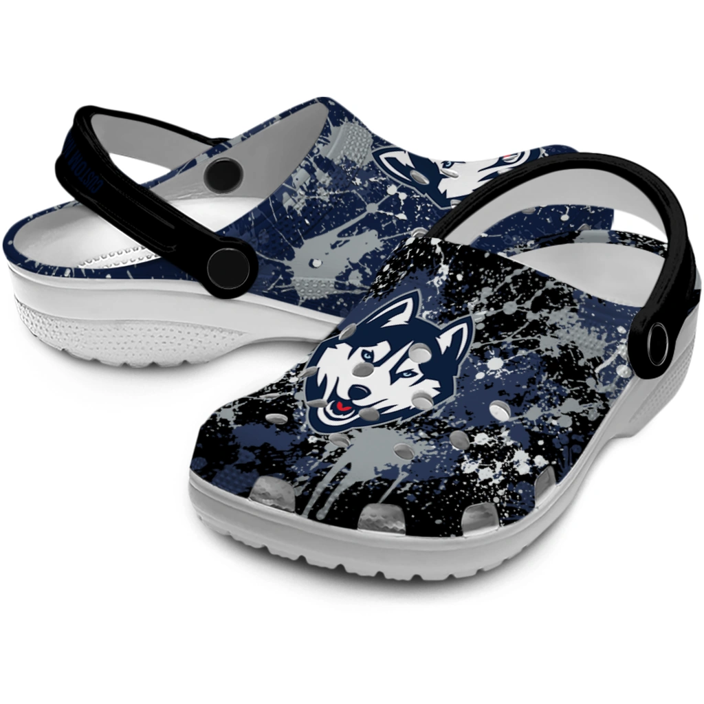 uconn-huskies-clog-personalized-splatter-splash-blue-black-high-quality.webp
