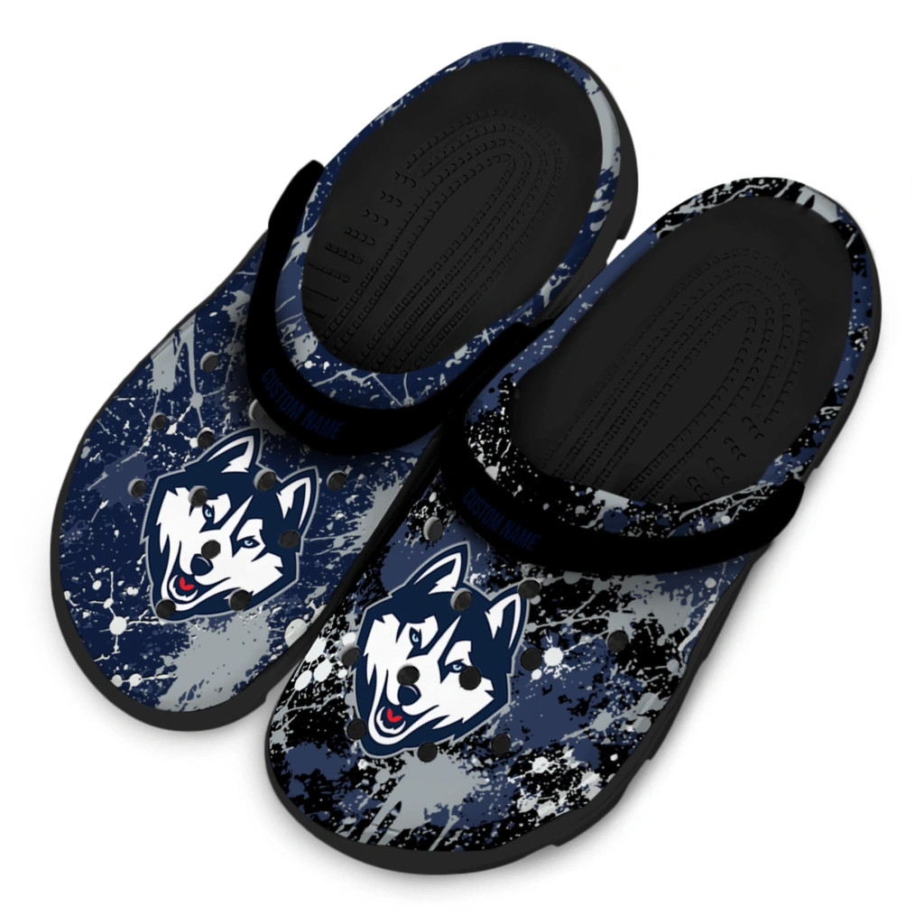 uconn-huskies-clog-personalized-splatter-splash-blue-black-latest-model.webp