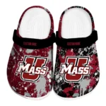 UMass Minutemen Clogs - Custom Splatter Splash Red Black 1 umass-minutemen-clog-custom-splatter-splash-red-black-best-selling.webp