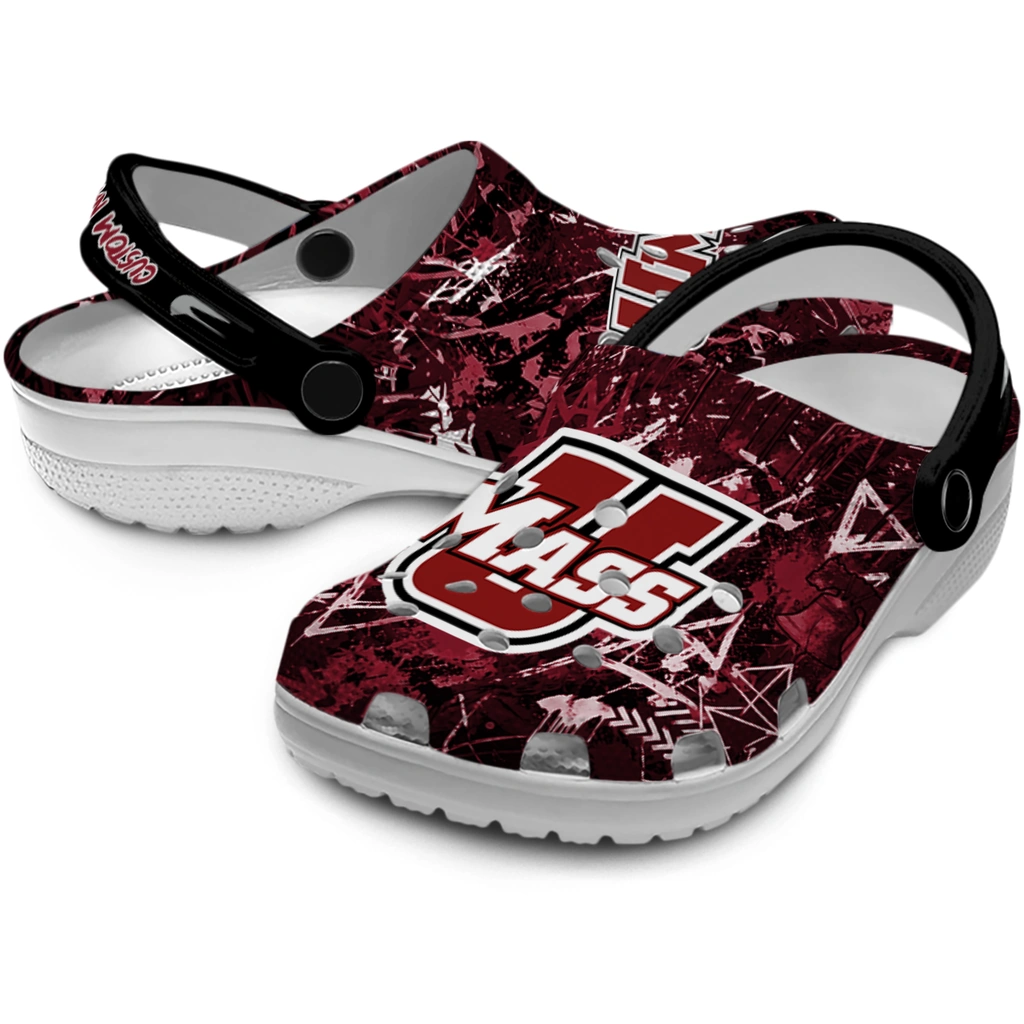 umass-minutemen-clog-customized-graffiti-burst-red-black-high-quality.webp