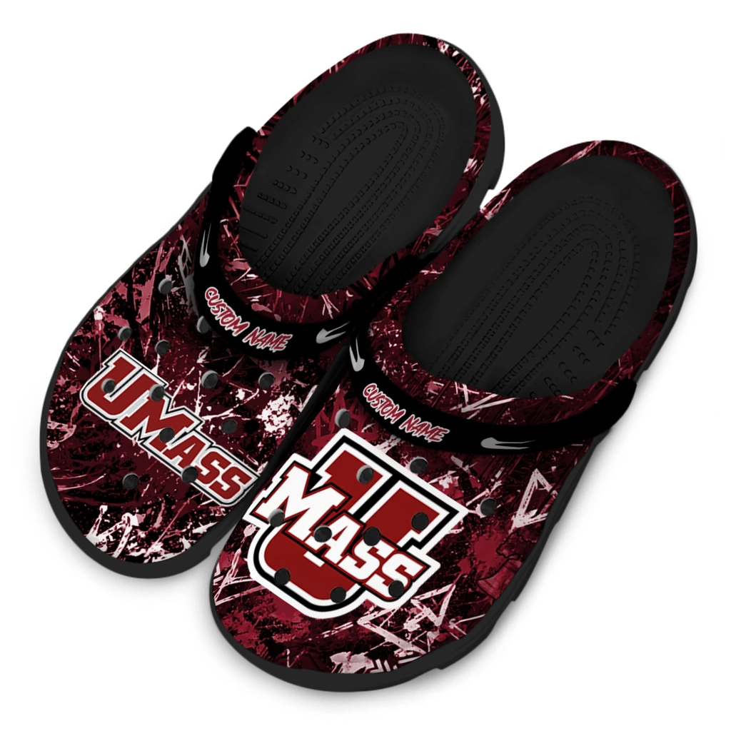 umass-minutemen-clog-customized-graffiti-burst-red-black-latest-model.webp