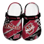 UMass Minutemen Clogs – Personalized Circuit Geometry Red Black 1