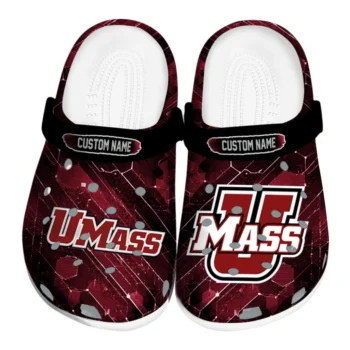 UMass Minutemen Clogs - Personalized Circuit Geometry Red Black