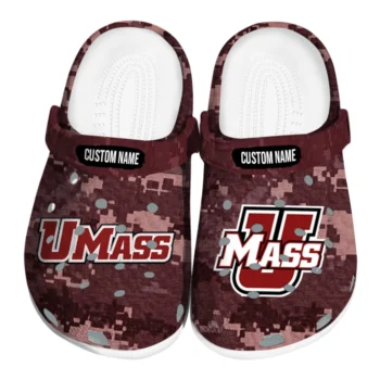 UMass Minutemen Clogs - Personalized Digital Camo Red