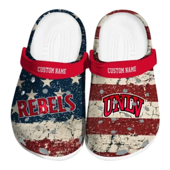 UNLV Rebels Clogs - Custom Distressed Stripes Red Blue