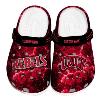 UNLV Rebels Clogs - Customized Cracked Energy Red Black
