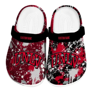 UNLV Rebels Clogs - Customized Splatter Splash Red Black
