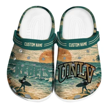 UNLV Rebels Clogs - Customized Wave Scene Fir Green