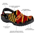 USC Trojans Clogs – Personalized Checkered Streaks Red Black 1