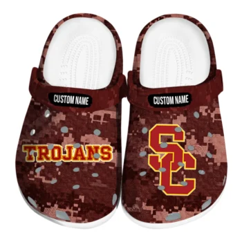 USC Trojans Clogs - Custom Digital Camo Red