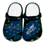 Utah Jazz Clogs - Customized Checkered Streaks Navy Black 1 Utah Jazz Clogs – Customized Checkered Streaks Navy Black 1