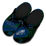 Utah Jazz Clogs – Customized Checkered Streaks Navy Black 1