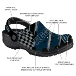 Utah State Aggies Clogs – Custom Circuit Geometry Navy Black 1