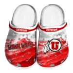 Utah Utes Clogs - Custom Wave Swirl Red White 1 utah-utes-clog-custom-wave-swirl-red-white-best-selling.webp