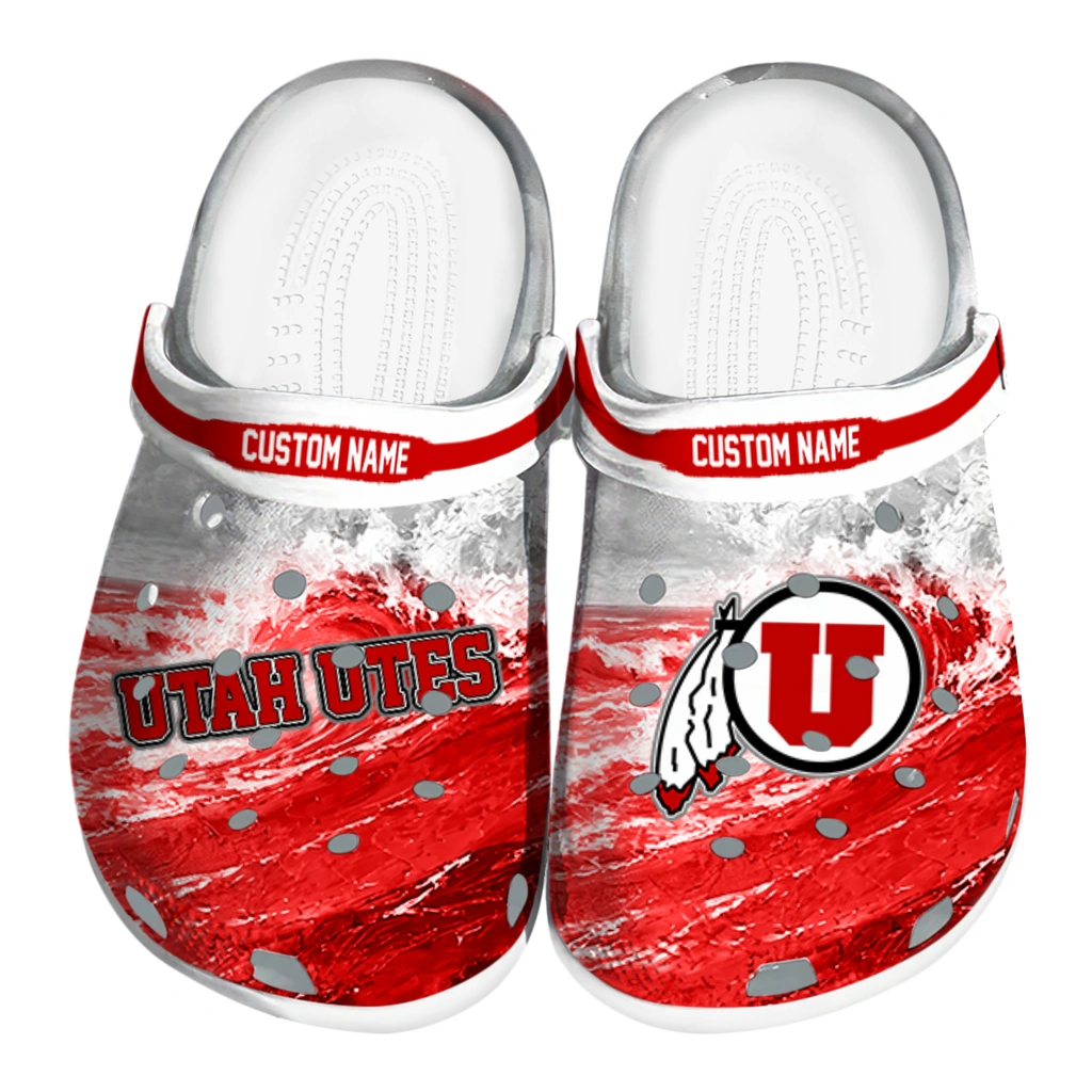 utah-utes-clog-custom-wave-swirl-red-white-best-selling.webp utah utes clog custom wave swirl red white best selling
