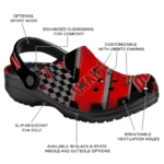 Utah Utes Clogs – Customized Circuit Geometry Red Black 1