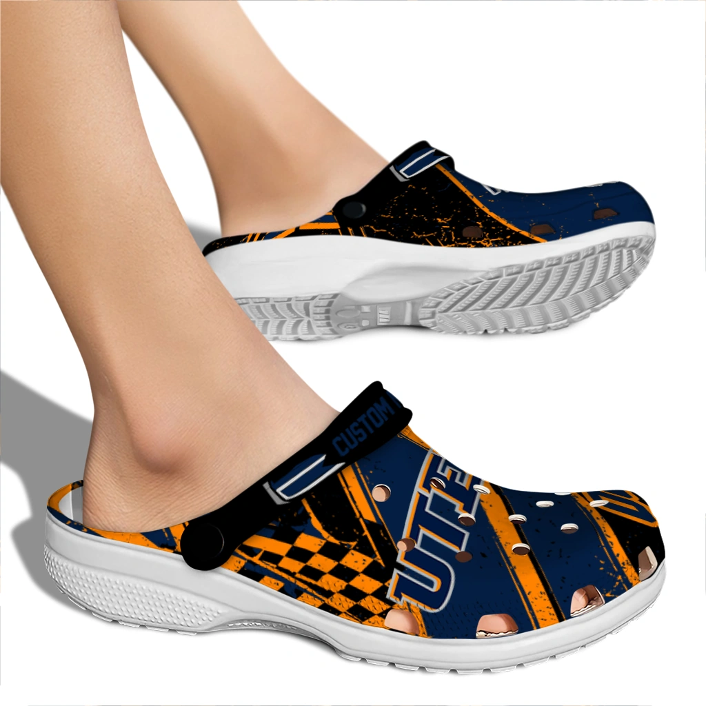 UTEP Miners Clogs - Custom Circuit Geometry Blue Black 2