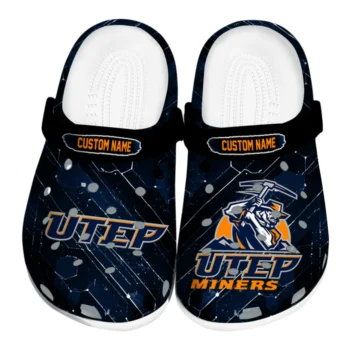 UTEP Miners Clogs - Custom Circuit Geometry Blue Black