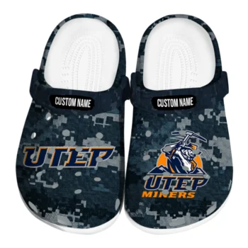 UTEP Miners Clogs - Custom Digital Camo Blue