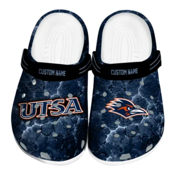 UTSA Roadrunners Clogs - Custom Cracked Energy Orange Black