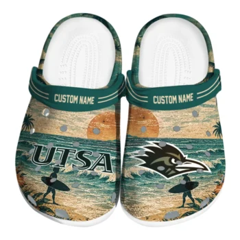 UTSA Roadrunners Clogs - Custom Wave Scene Fir Green