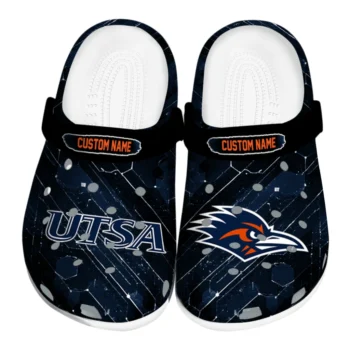 UTSA Roadrunners Clogs - Personalized Circuit Geometry Orange Black