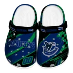 Vancouver Canucks Clogs - Customized Checkered Streaks Blue Black 1 Vancouver Canucks Clogs – Customized Checkered Streaks Blue Black 1