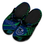 Vancouver Canucks Clogs – Personalized Circuit Geometry Blue Black 1