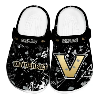 Vanderbilt Commodores Clogs - Custom Graffiti Burst Black